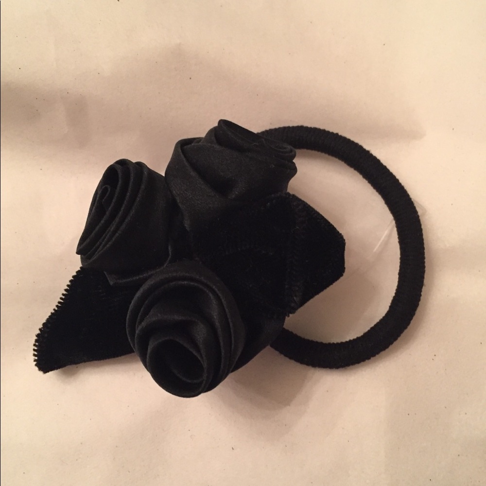 Eve Reid hair tie new jet silk and velvet